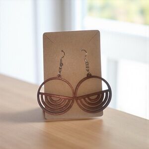 Brown Geometric Hoop Earrings